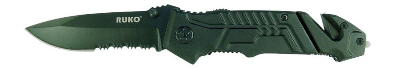 RUKO RUK0144S 440A 3.25 Inch Black Rubber Folding Knife
