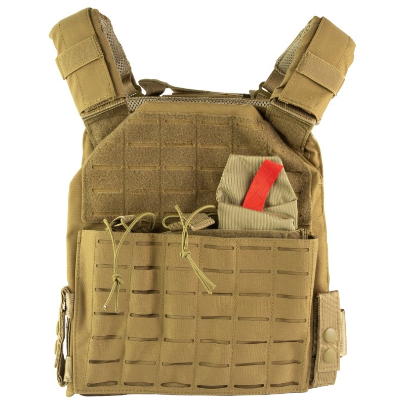 NcSTAR Laser Cut Plate Carrier Medium-2XL Tan MOLLE Kangaroo Pouch