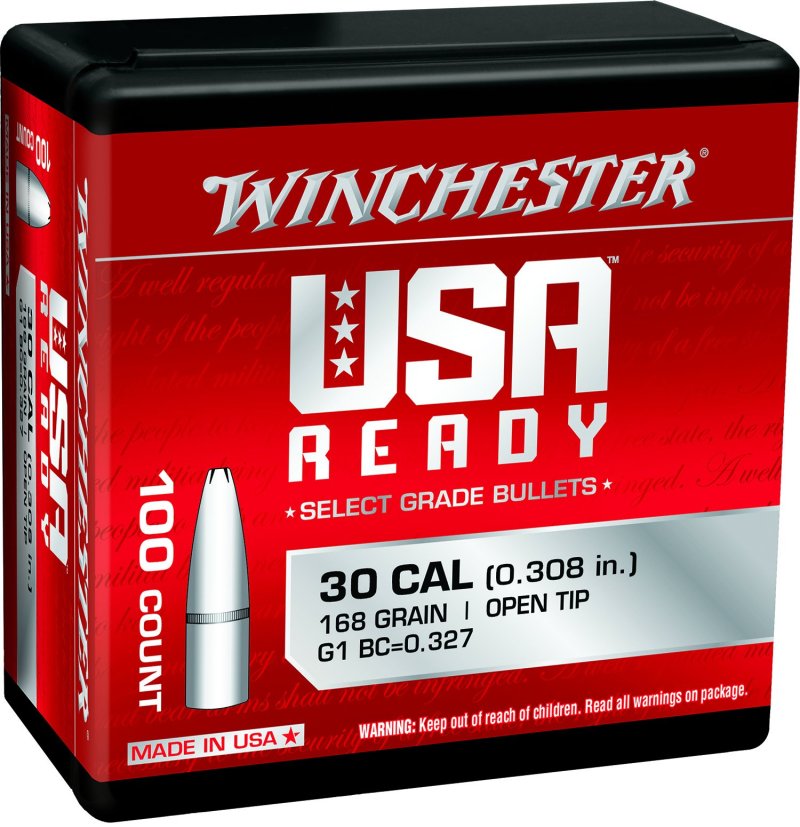 Winchester WBR30168 Centerfire Rifle 308 Win 168 gr Open Tip 100 Box