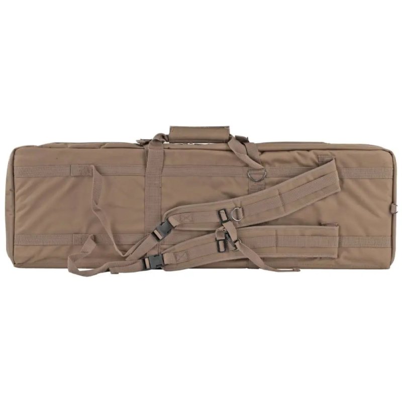 Bulldog BDT60-37T Double Rifle Bag 37 In Tan 3 Accessory Pockets