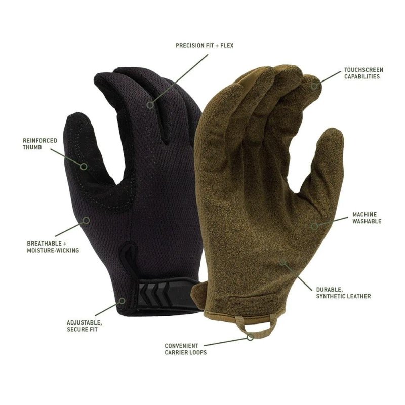 Pyramex Venture Gear Medium-Duty Adjustable Operator Gloves Coyote Brown L