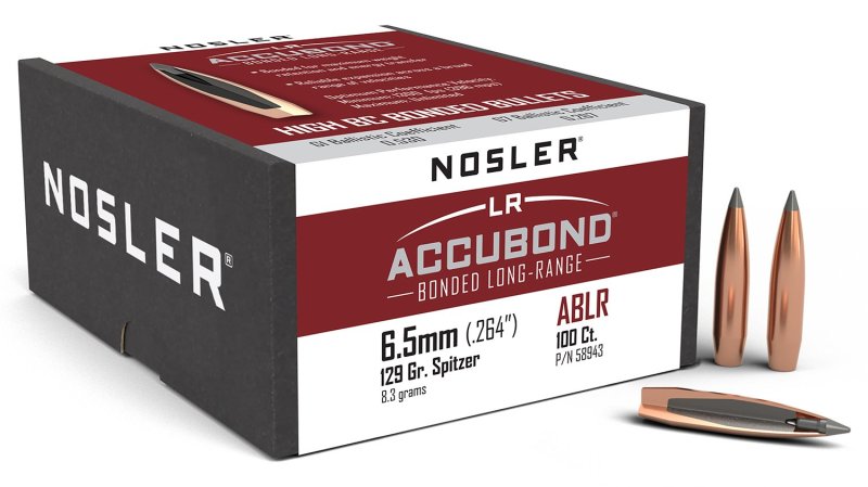 Nosler AccuBond Long Range 6.5mm 129gr Spitzer Point 100 Count