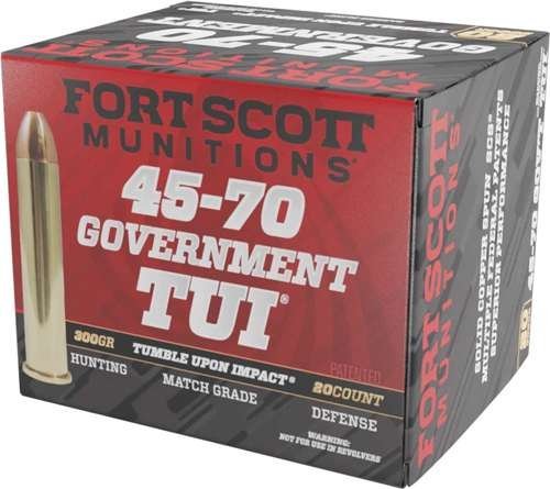 Fort Scott 4570300SCV1 TUI 45-70 Gov 300gr Solid Copper Ammo 20 Rounds