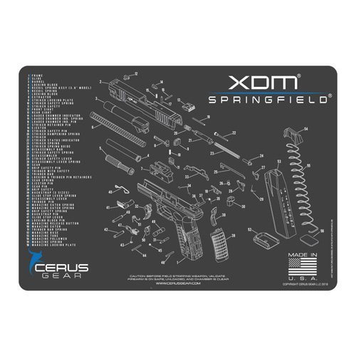 Cerus Gear XDM Schematic Cleaning Mat 17 In Charcoal Gray