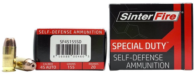 SinterFire SF45155SD .45 ACP 155gr Lead-Free Frangible HP 20/Box