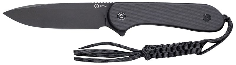 CIVIVI C2105A Elementum 3.98" Fixed Blade Black G10/Black D2 Knife