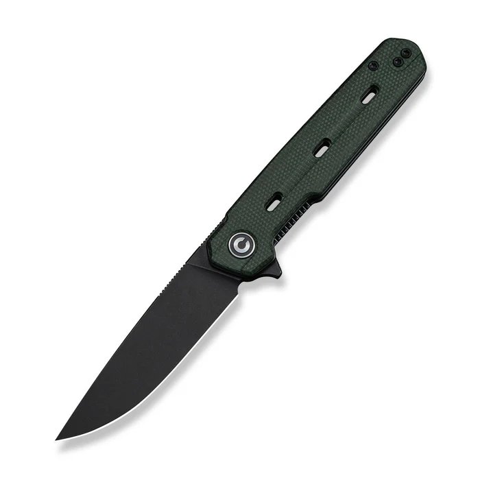 CIVIVI Navo Flipper 3.25 In Nitro-V Black Stonewash Blade Green Micarta