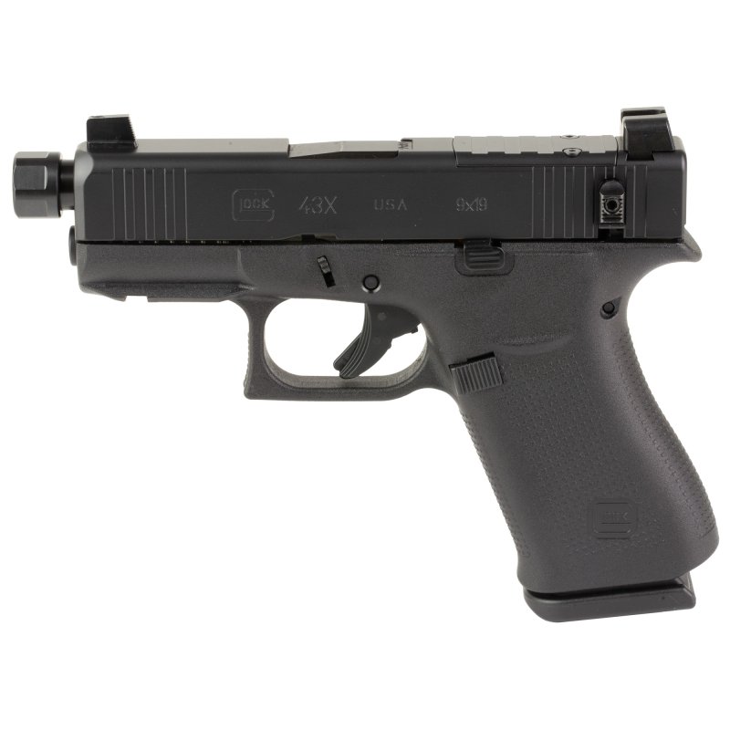 Glock 43X Hush Puppy 9mm 3.92 In 10+1 Threaded 1/2x28 Cerakote Black