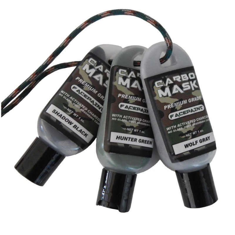 Carbomask 310123 Facepaint Black/Green/Grey 1oz 3pk Water-Based