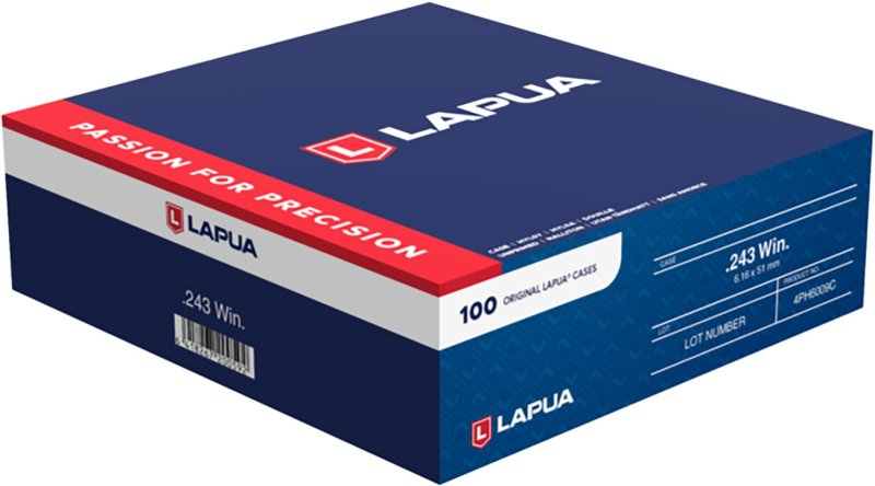 Lapua 4PH6009C Unprimed Brass Rifle Cases .243 Win 100ct