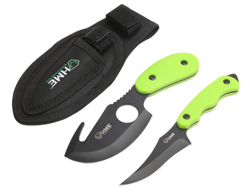 HME HMEKN2PSGC 2-Piece Skinning Kit 3.5" 420HC Gut Hook & Fixed Blade