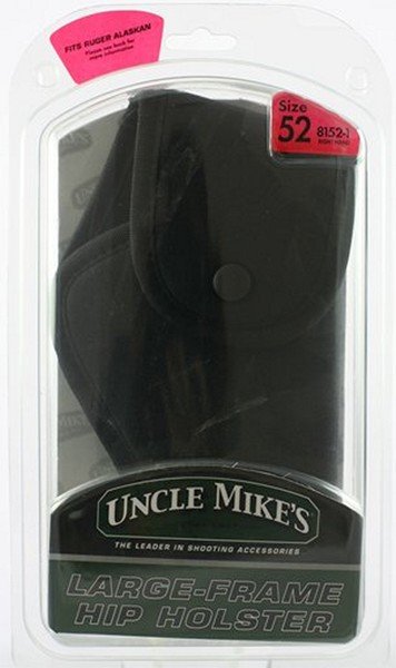 Uncle Mike's 81521 Sidekick Hip Holster OWB Size 52 Black Laminate Belt for Ruger Alaskan Right Hand