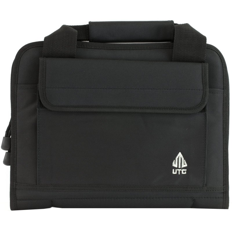 UTG PVC-PC02B Deluxe Double Pistol Case, Black, 1680D Polyester, 13"x10"