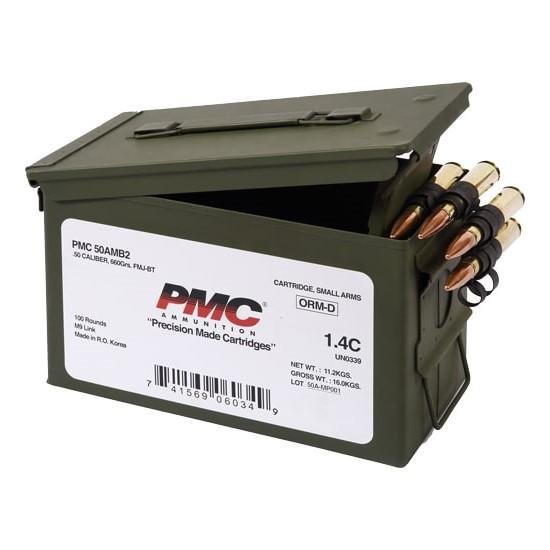 PMC 50A .50 BMG 660gr FMJ-BT Linked Ammo Can 100 Rounds