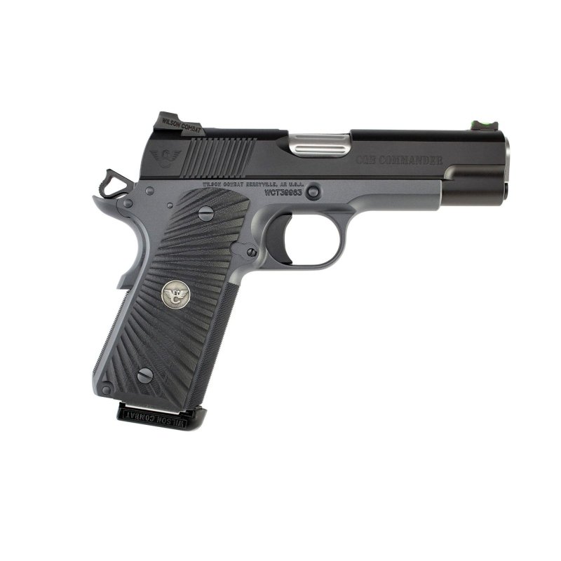 Wilson Combat COM-PR-45A 1911 Pistol 45AP 8+1 Fiber Optic G-10 Grips Black