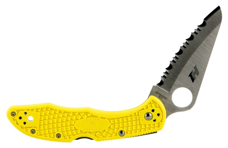 Spyderco Salt 2 C88SYL2 3 In Serrated H1 Steel Yellow FRN