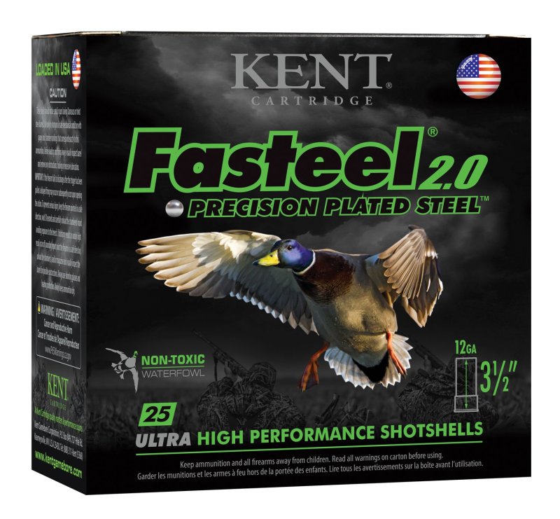 Kent Cartridge K1235FS404 Fasteel 2.0 12 Gauge 3.5" 1 3/8 oz #4 Shot 25/Box