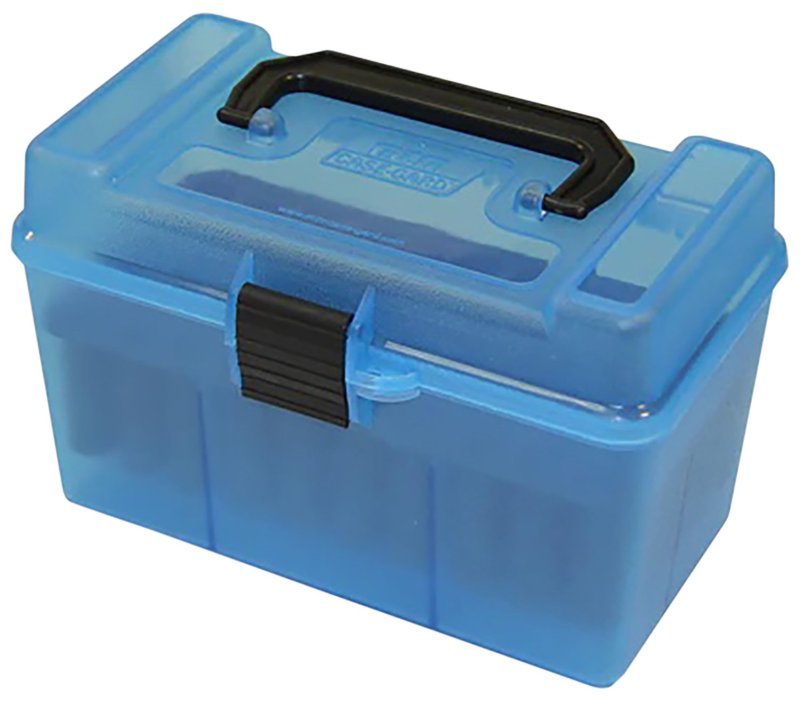 MTM Case-Gard Deluxe H-50 Series Rifle Ammo Box Magnum - Clear Blue