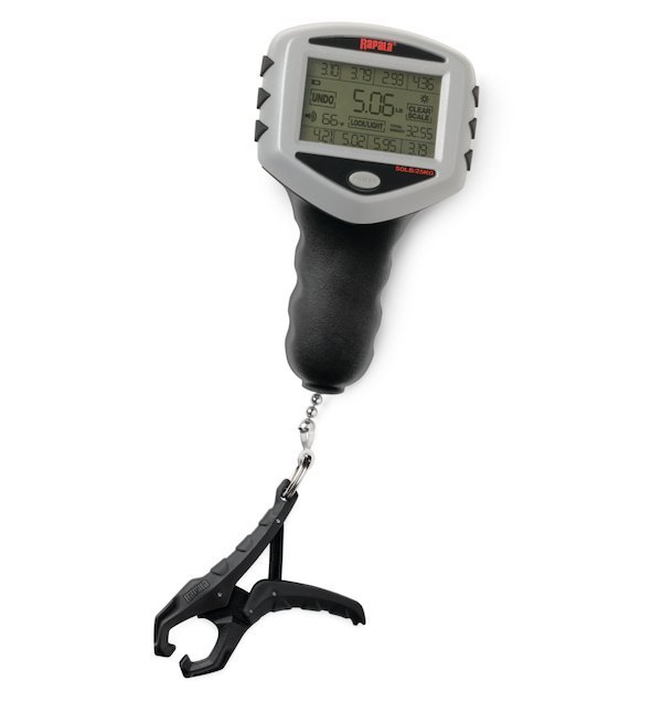 Rapala 50lb Touch Screen Scale 1.5" Large Digital Weigh Clamp Stainless Steel Hook 3 Weight Display Options