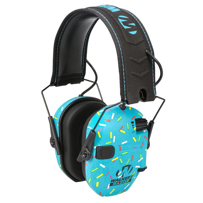 Walker's Razor Slim Electronic Earmuff Blue Sprinkle