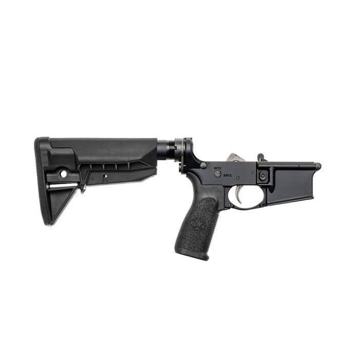 Bravo Company LRG-RMS-STK-MOD-0-SPMD-BLK AR-15 Lower 5.56mm Anodized