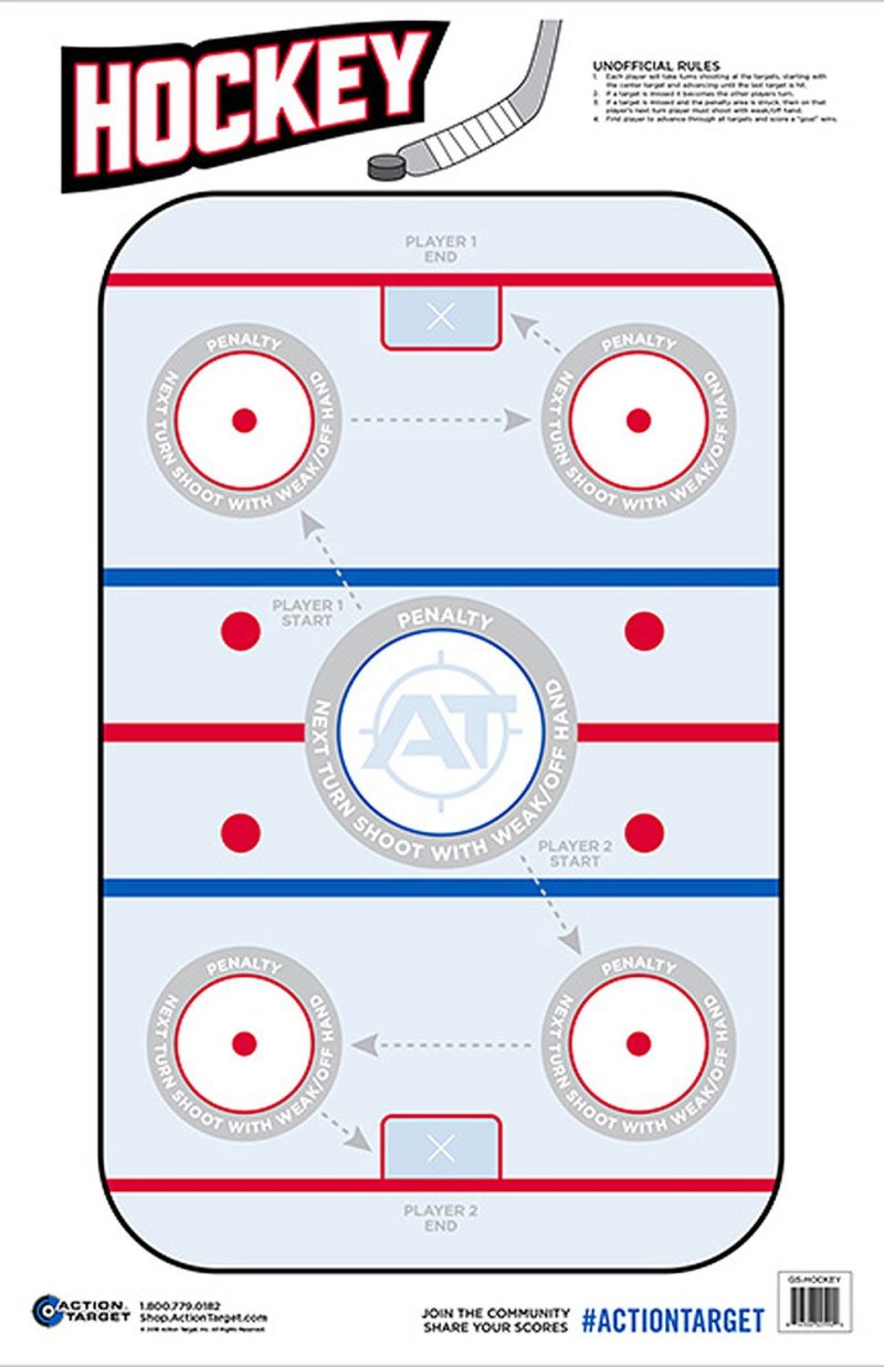Action Target GSHOCKEY100 23In Hockey Paper Hanging Target