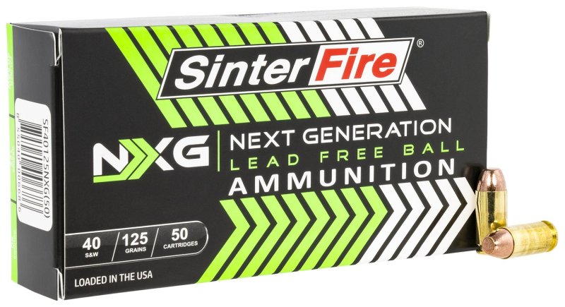 SinterFire SF40125NXG 40 S&W 125gr Lead-Free Ammo 50 Rounds
