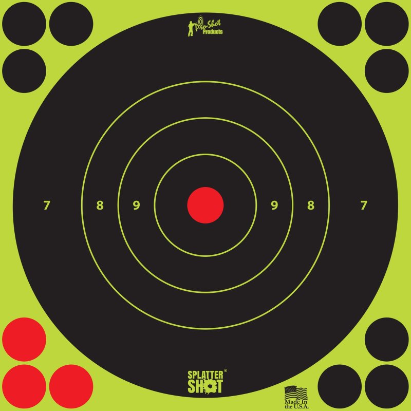 Pro-Shot Splatter Shot 8" Green Bullseye Target 6-Pack 8B-GREEN-6PK