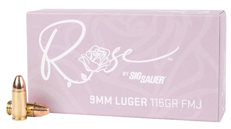 Sig Sauer E9MMB1ROSE50 Rose 9mm 115gr FMJ Ammo 50 Rounds