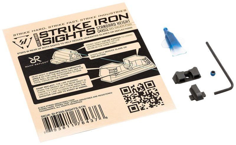 Strike Industries P320SIGHTSSTN Iron Sights Black for Sig Sauer P320