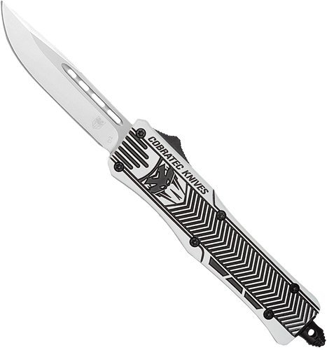 Cobratec CTK1 OTF Knife MAWGBCTK1MDNS Arctic White 3" D2 Blade