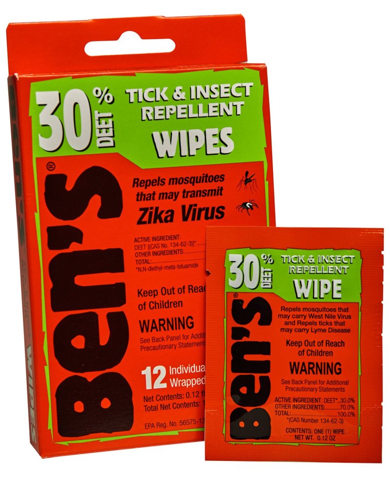 Adventure Medical Kits Ben's 30% DEET Tick & Insect Repellent Wipes 12 Pack