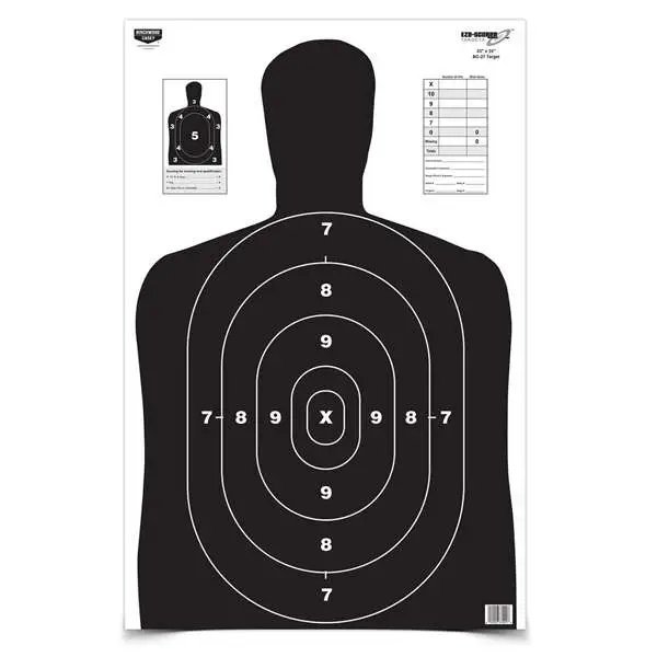 Birchwood Casey EZE-Scorer BC-27 Silhouette Paper Target 23" x 35" 100 Per Pack