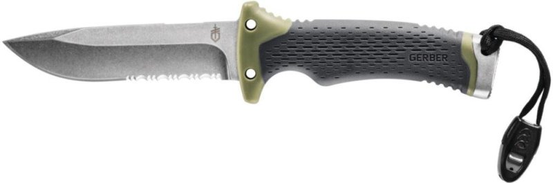 GERBER 31-003941 2.5 In Fixed Combo Edge Blade Firestriker Whistle