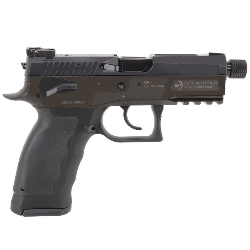 dB&T MK-II 9MM PSTL 4.3" THRD BBL, BLK SA 17RD