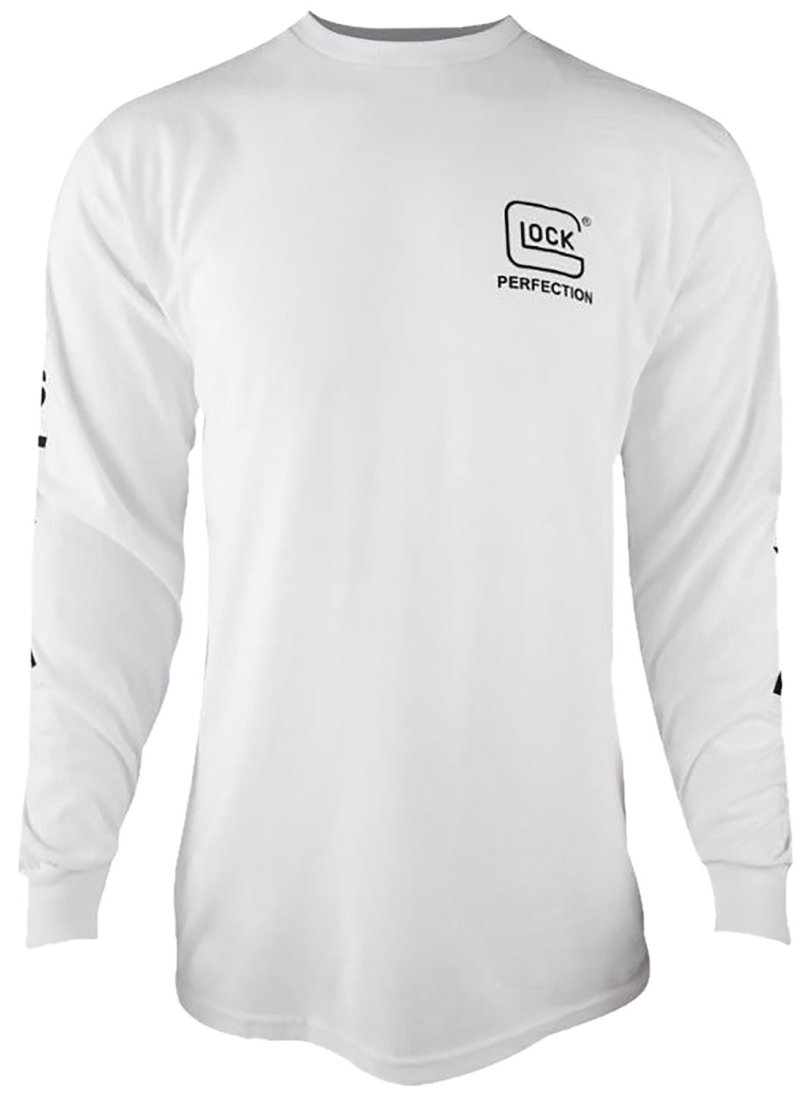 Glock AP96095 Perfection Long Sleeve Tee White XL Pre-Shrunk Cotton