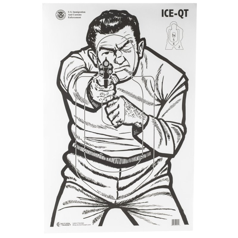 Action Target ICEQT2009100 17.5x23 In 100 Pack Black/White Paper Targets