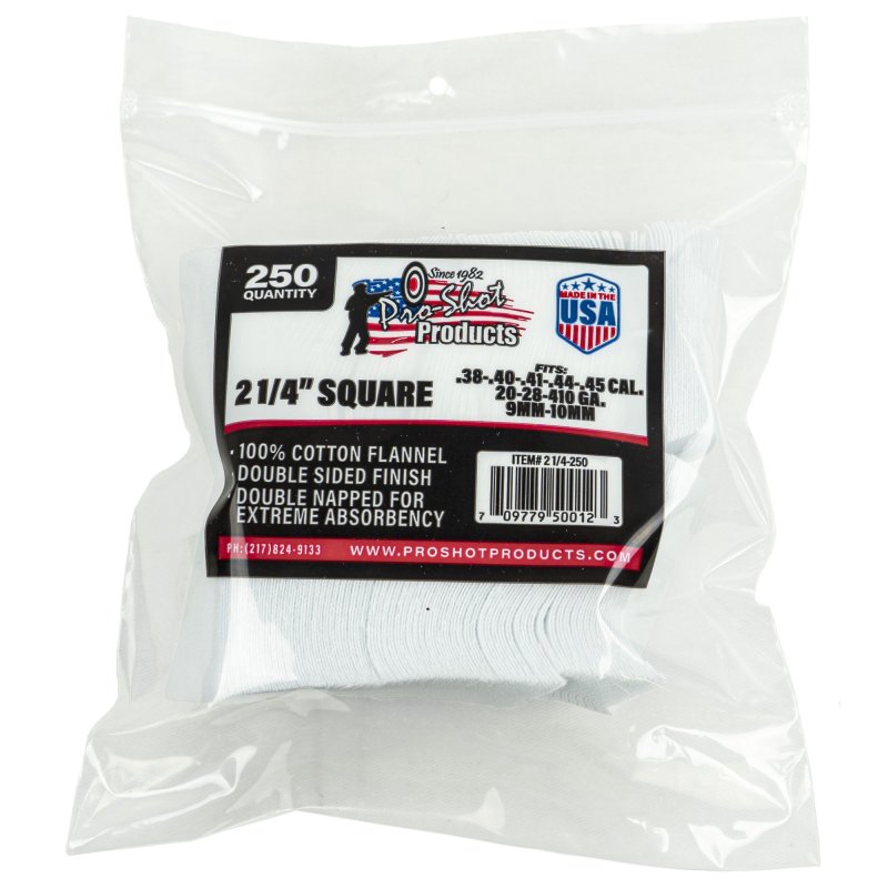 PRO-SHOT PRODUCTS Patches 38-45Cal/20-410 Ga 2.25" 250/Pack Bag (21/4-250)