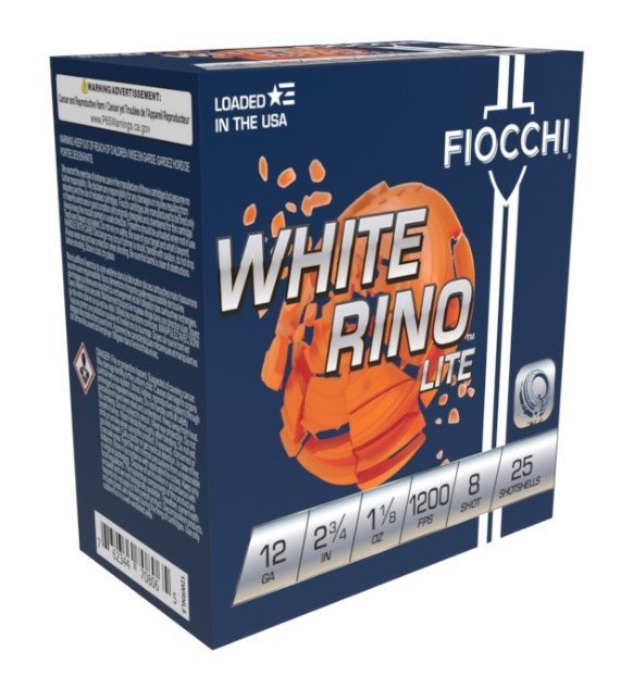 Fiocchi 12WRNL8 Exacta Target White Rino Lite 12Gauge 2.75" 1 1-8oz 8Sho...