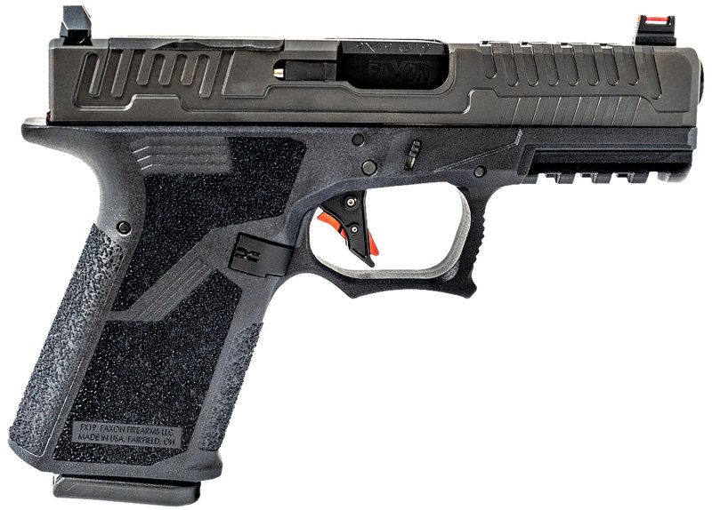 Faxon Firearms FX19P 9mm 15+1 Black DLC Optic Cut Slide, Polymer Frame