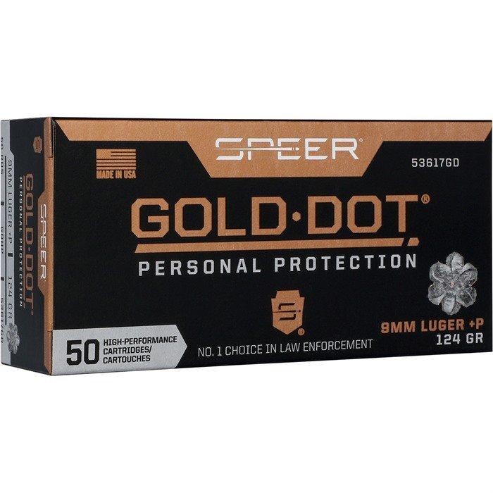 Speer Gold Dot 53617GD 9mm 124Gr HP 50Rd Premium Ammo