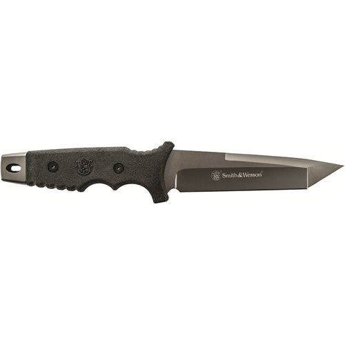 Schrade SW7 Fixed Blade Knife 5.25In Gray Rubber Handle