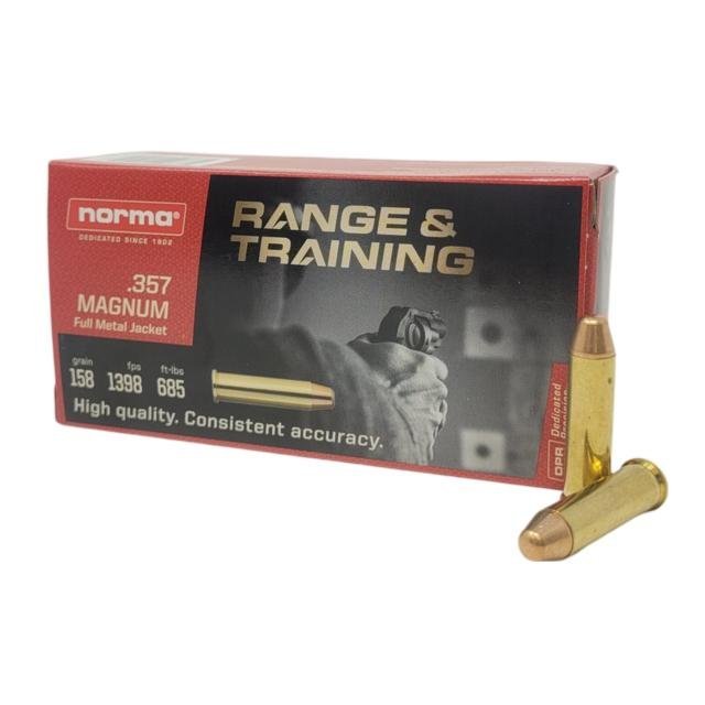 Norma Range & Training .357 Magnum 158gr FMJ 1296fps 50rd