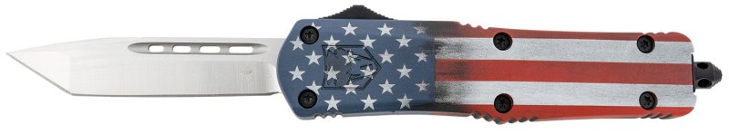 CobraTec MCUSAFS3TNS FS-3 3" OTF Tanto D2 Blade US Flag Handle Knife