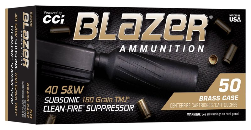 CCI Blazer Brass .40 S&W 180gr TMJ Clean-Fire Suppressor 50rd