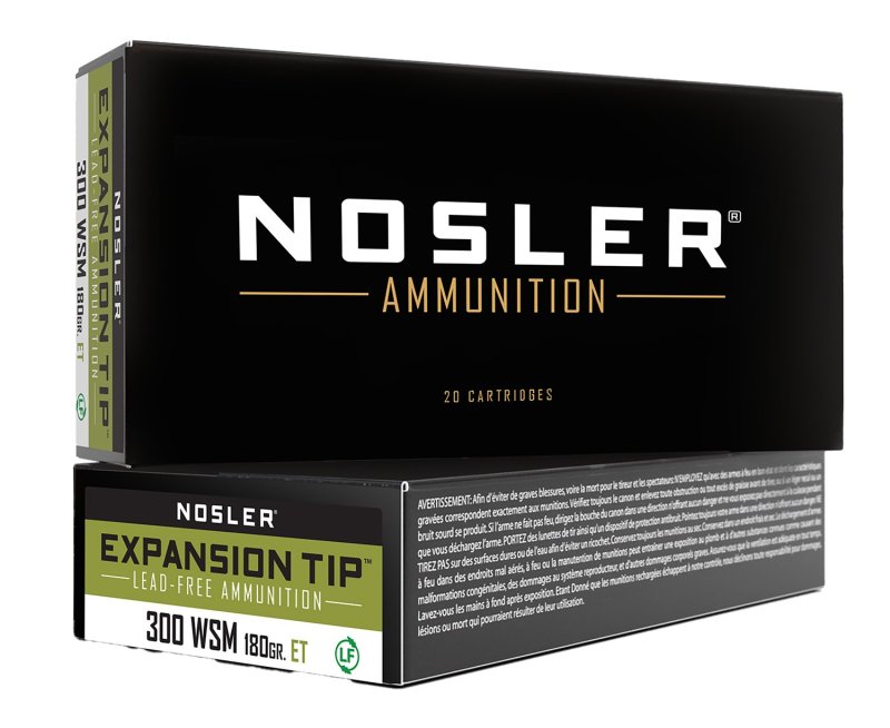 Nosler 40152 .300 WSM 180 Grain E-Tip SP 20 Rounds Brass Cased