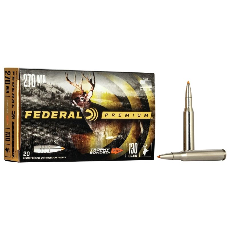 Federal Premium Trophy Bonded Tip 270 Winchester 130 Grain 20 Rounds