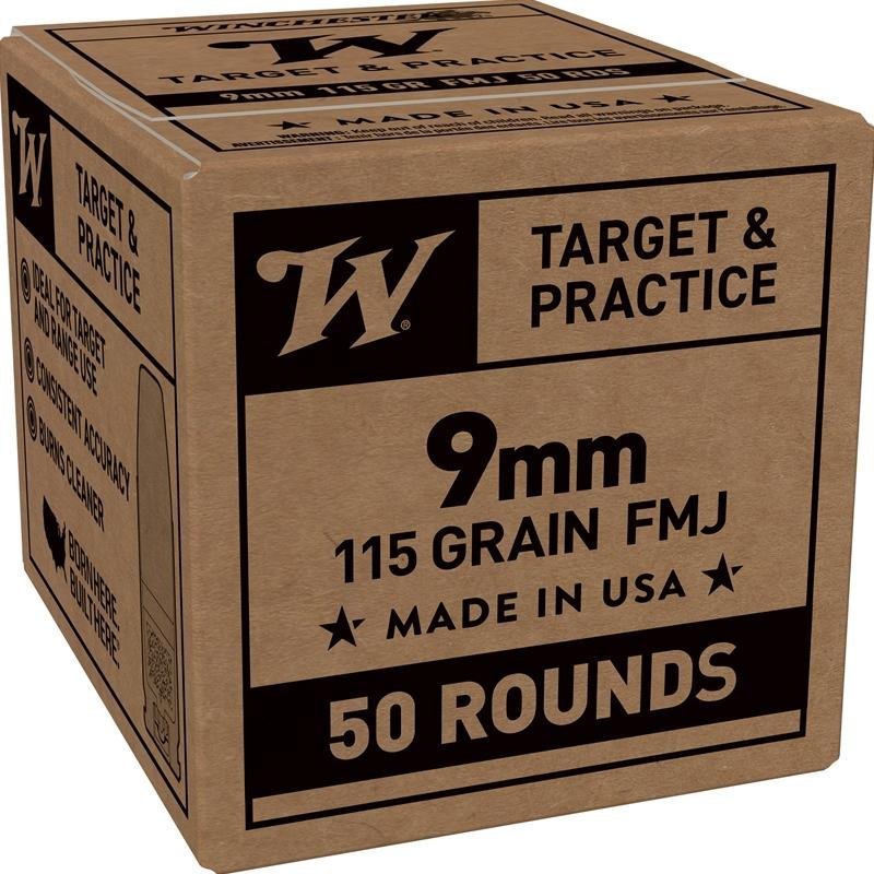 WIN SERVICE GRADE 9mm 115gr FMJ 50/20 Winchester Ammo