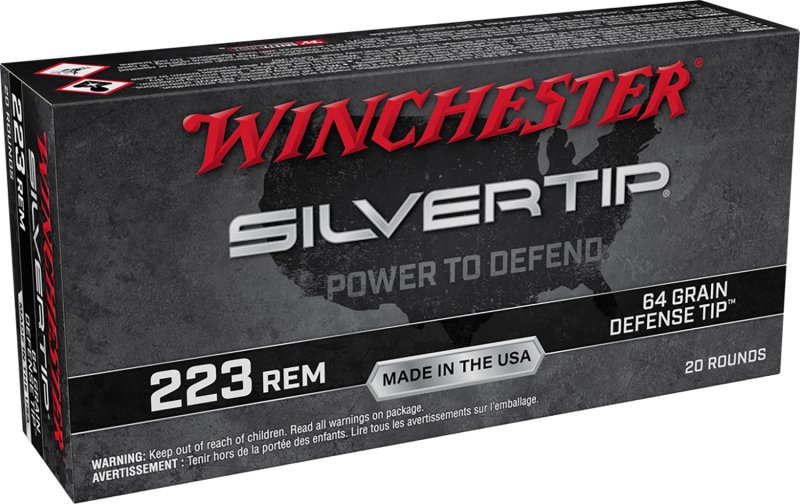 Winchester Ammo W223ST Silvertip Defense 223 Rem 64 gr Defense Tip 20 Per Box/ 10 Cs