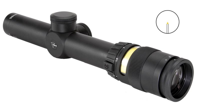 Trijicon AccuPoint 1-4x24mm Illuminated Amber Triangle Post Scope